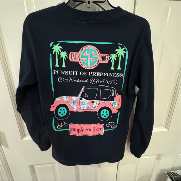 Simply Southern Tops - Simply Southern Long Sleeve T-Shirt "Pursuit of Preppiness" Jeep Graphic Size S